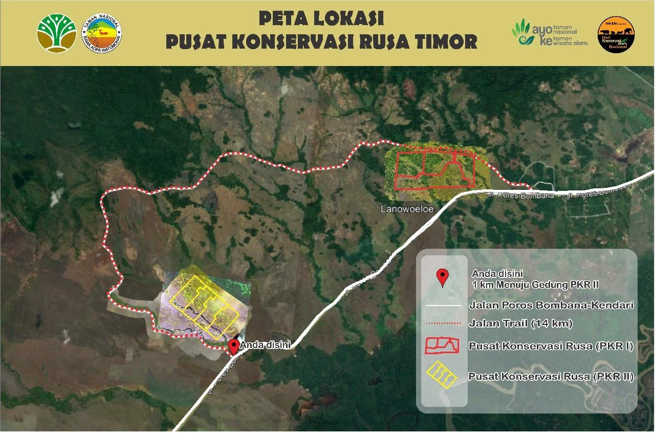 Peta Lokasi Pusat Konservasi Rusa Timor TNRAW